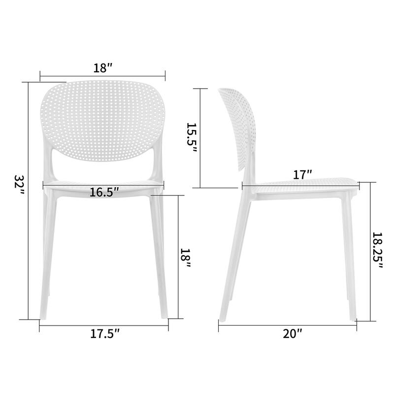 Set of 2 Balin White Plastic Dining Chairs