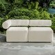 preview thumbnail 5 of 15, Uttermost Bolster Back White Outdoor Corner Sofa