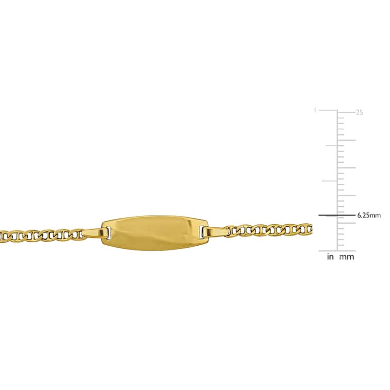 Miadora 2mm Marine Link Chain ID Bracelet 14K Yellow Gold