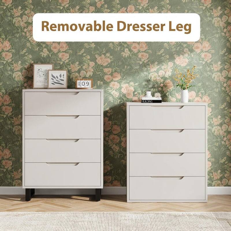 4 Drawers Wood Dressers, with Storage, 41.5"