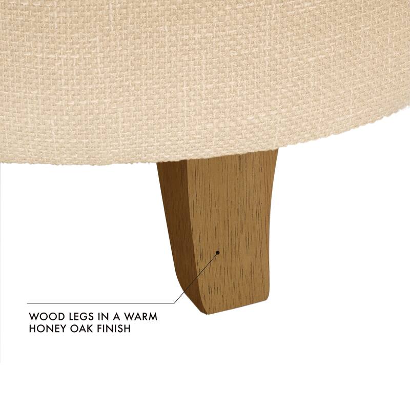 Carson Carrington Hare Button-tufted Round Storage Ottoman