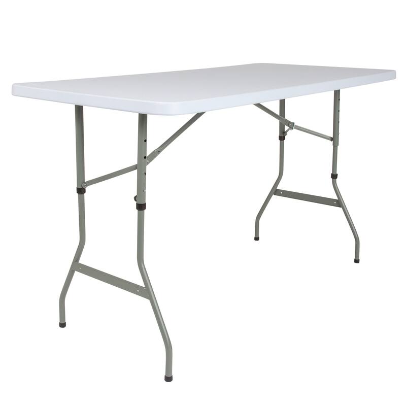 4.93-Foot Height Adjustable Plastic Folding Table - Activity Table