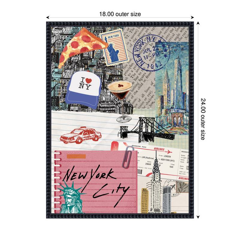 Kate and Laurel New York Collage by Megan Ryan Framed Canvas Wall Art Print
