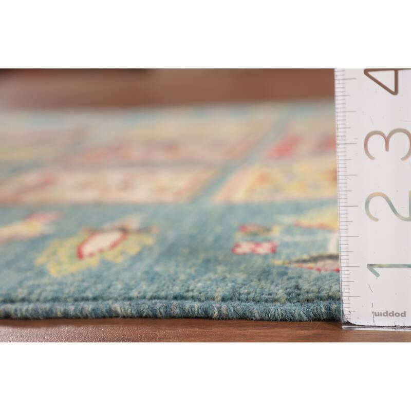 Garden Design Blue Kazak Accent Rug Handmade Wool Carpet - 3'4" x 5'3"