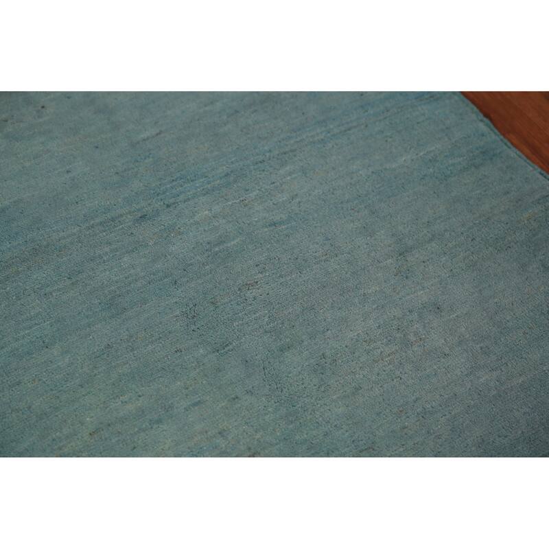 Blue Gabbeh Modern Rug Handmade Wool Carpet - 3'3" x 4'10"