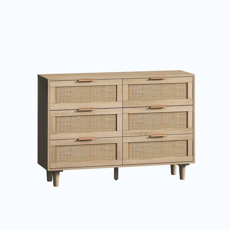 Simple 6 drawers Rattan dresser Rattan Drawer,Bedroom,Living Room