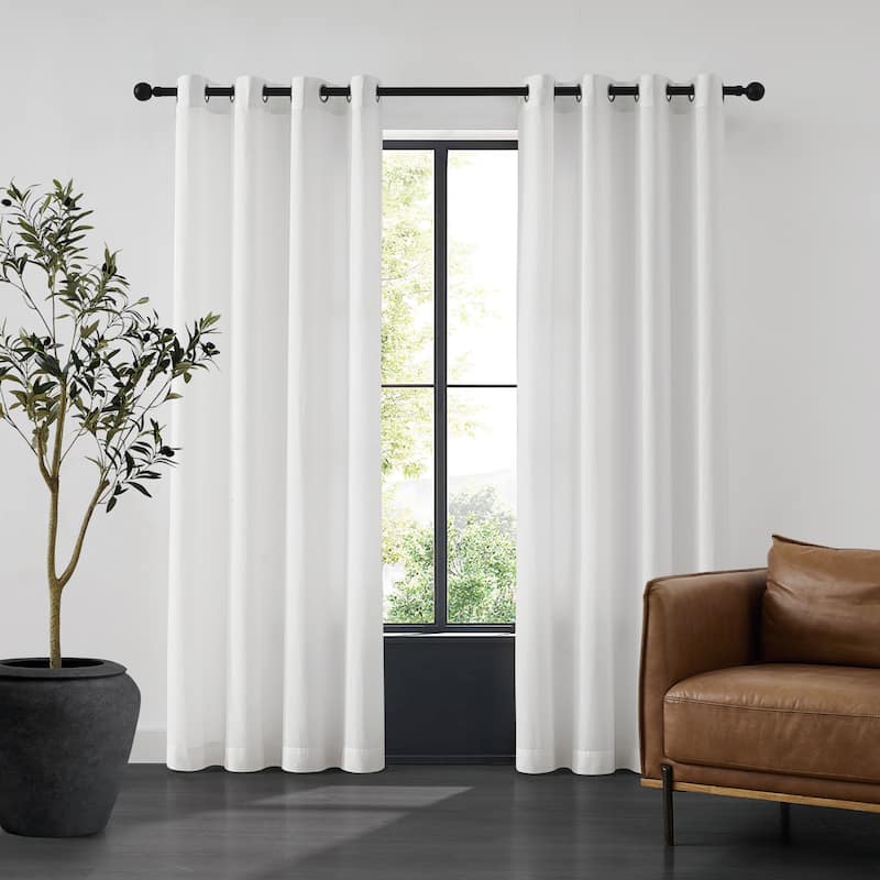 Sheer Barrier Embossed Privacy Panel Pair - (2) 52x84 - Grommet - White