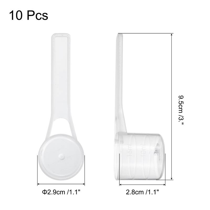 10 Pcs Measuring Spoon with Short Handle, Teaspoon with Graduations - Transparent - 15ML