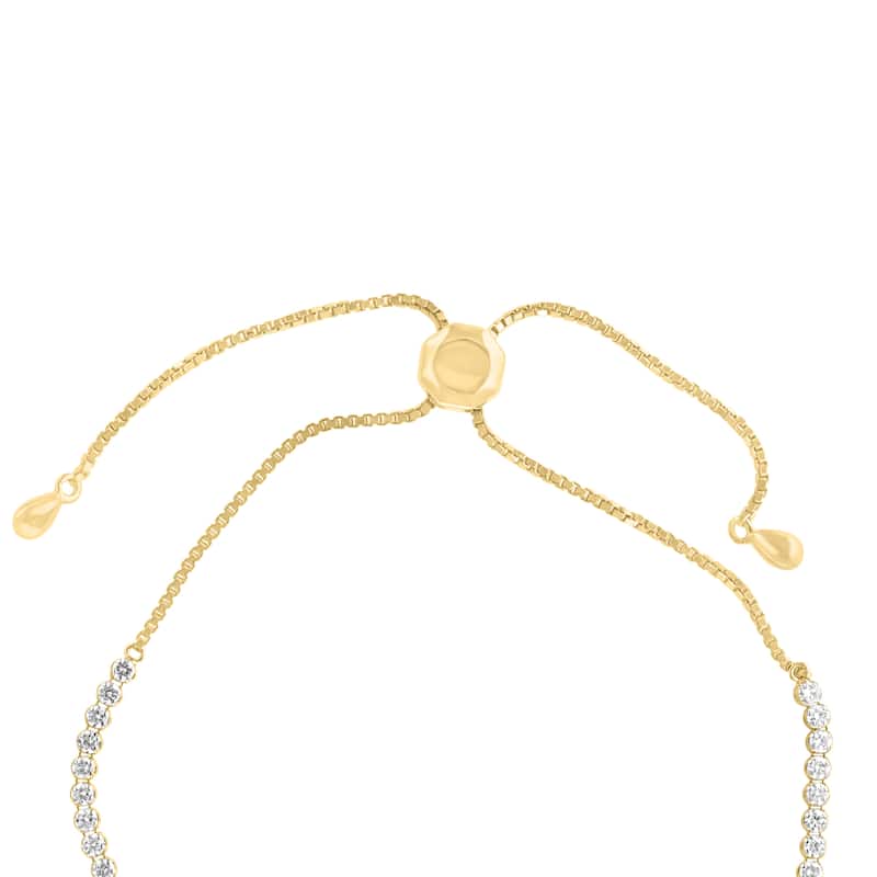 EFFY 14k Yellow Gold Diamond Bolo Bracelet