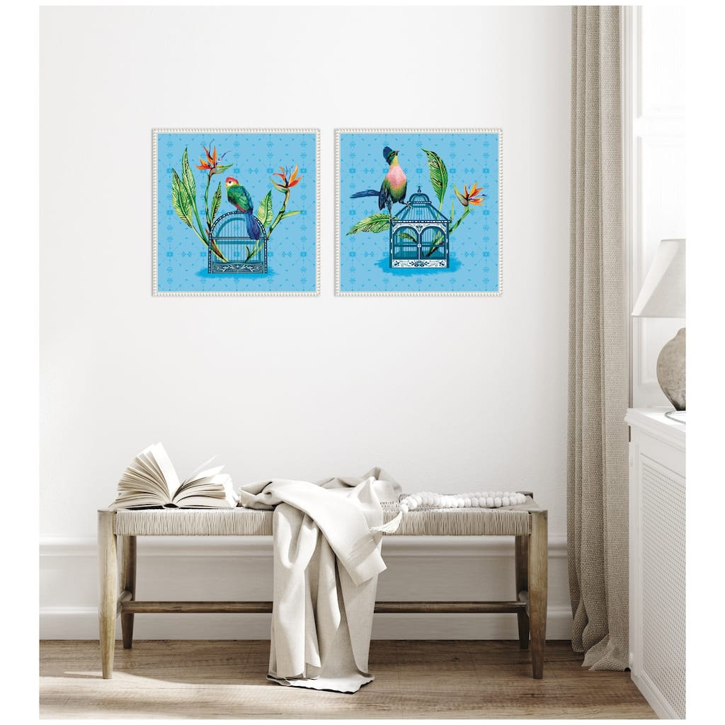 Kate and Laurel Uncaged No. 1 & No. 2 2 Piece Framed Canvas Wall Art Set by Lucia Gianello