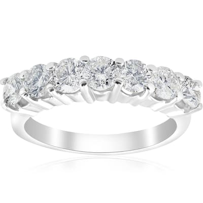 1 3/4 ct Round Diamond Wedding Anniversary White Gold Ring