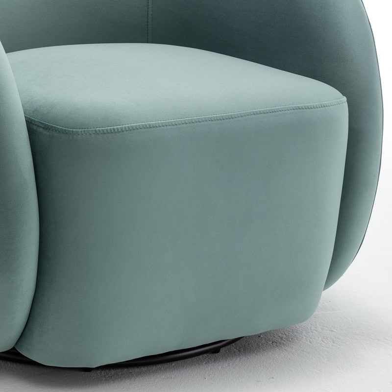 SEYNAR Modern Glam Velvet Upholstered 360 Degree Swivel Accent Armchair