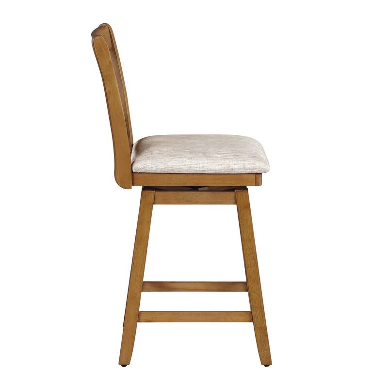 Brookline Wooden Linen Swivel Dining Room Barstool