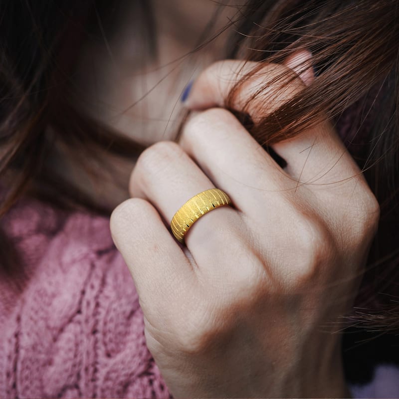 Miadora 7mm Sandblast Finish Wedding Band in 14k Yellow Gold