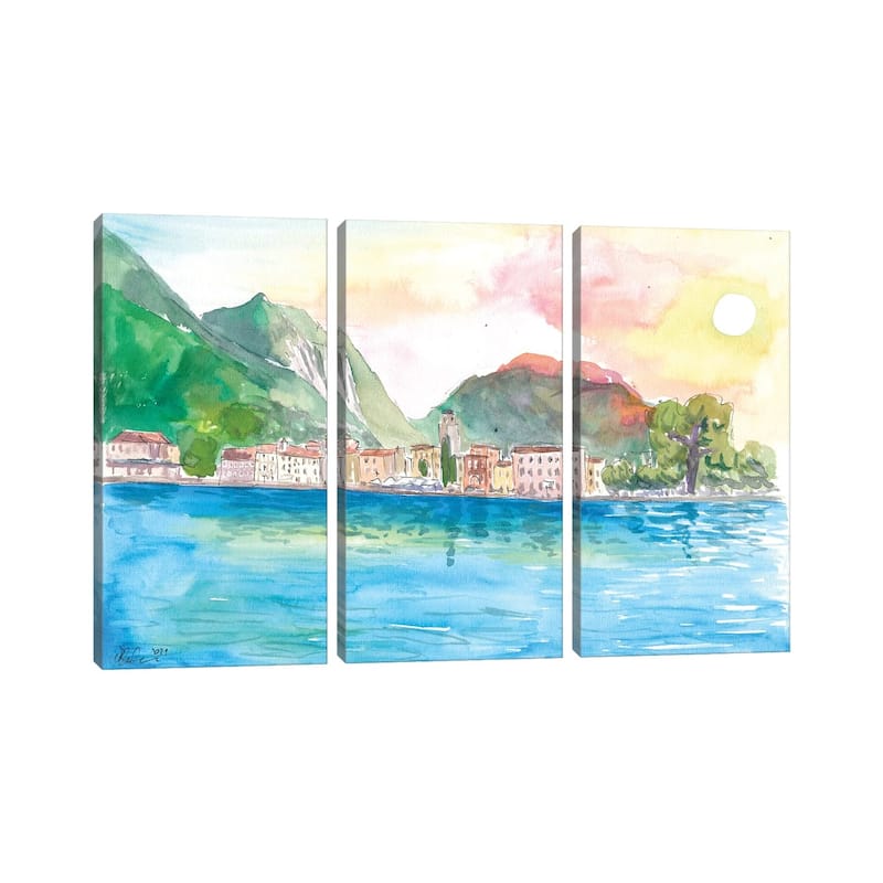iCanvas "Riva Pearl Of Lake Garda In Italy" by Markus & Martina Bleichner 3-Piece Canvas Wall Art Set