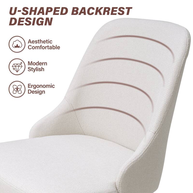 Modern Dining Chair Upholstered Accent Chairs with Solid Wood Legs