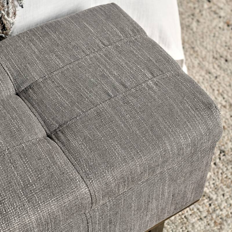 Louise Tufted Storage Bench, Gray 54" By Kosas Home