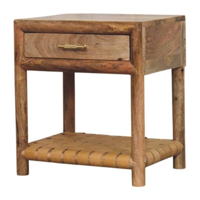 Artisan Furniture Solid Wood Regency Woven Oak-ish Nightstand with Drawer