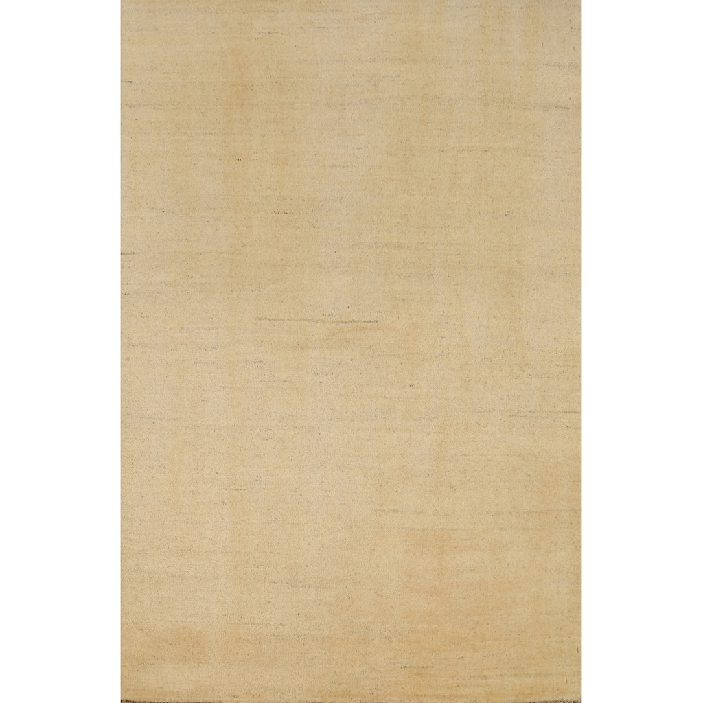 Modern Gabbeh Oriental Foyer Rug Solid Handmade Wool Carpet - 3'3"x 4'11"