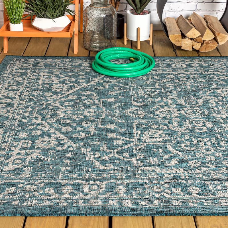 JONATHAN Y Medallion Textured Weave Indoor/Outdoor Area Rug