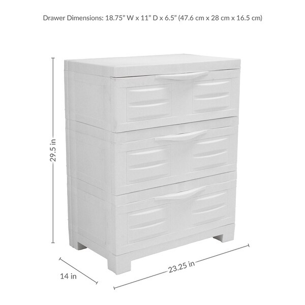 Sunnydaze 3-Tier Plastic Storage Drawers - Bed Bath & Beyond