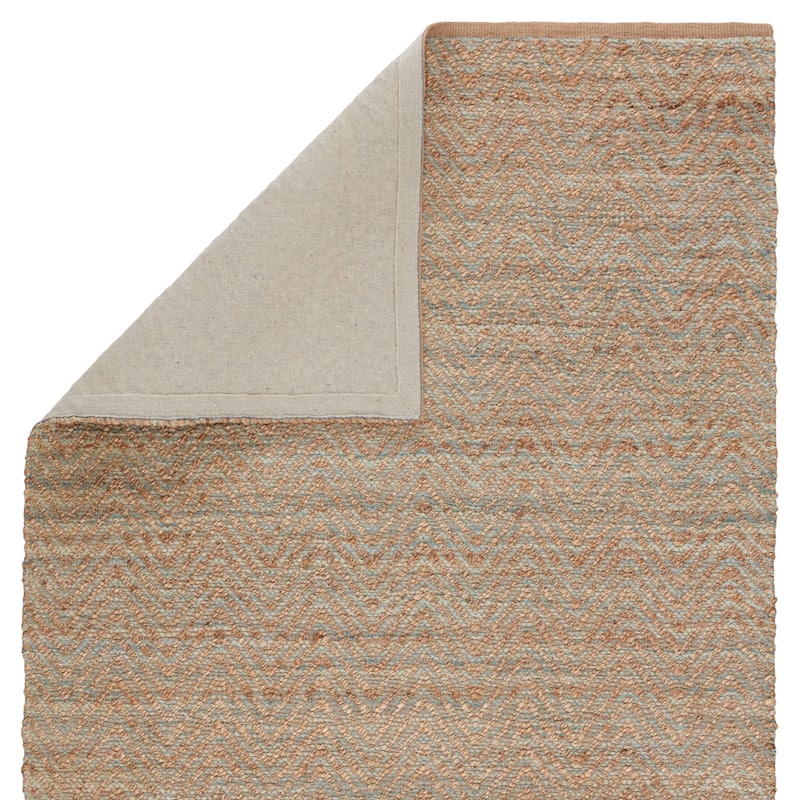 Meridian Natural Chevron Tan/ Blue Area Rug