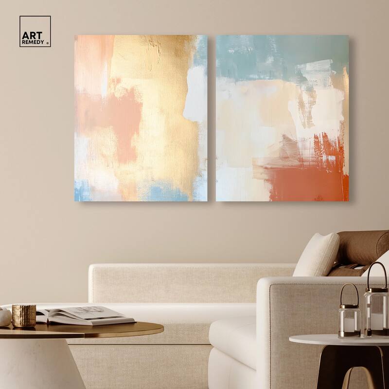Painted Serenity I Canvas Set of 2 by Art Remedy, Gallery Wrapped