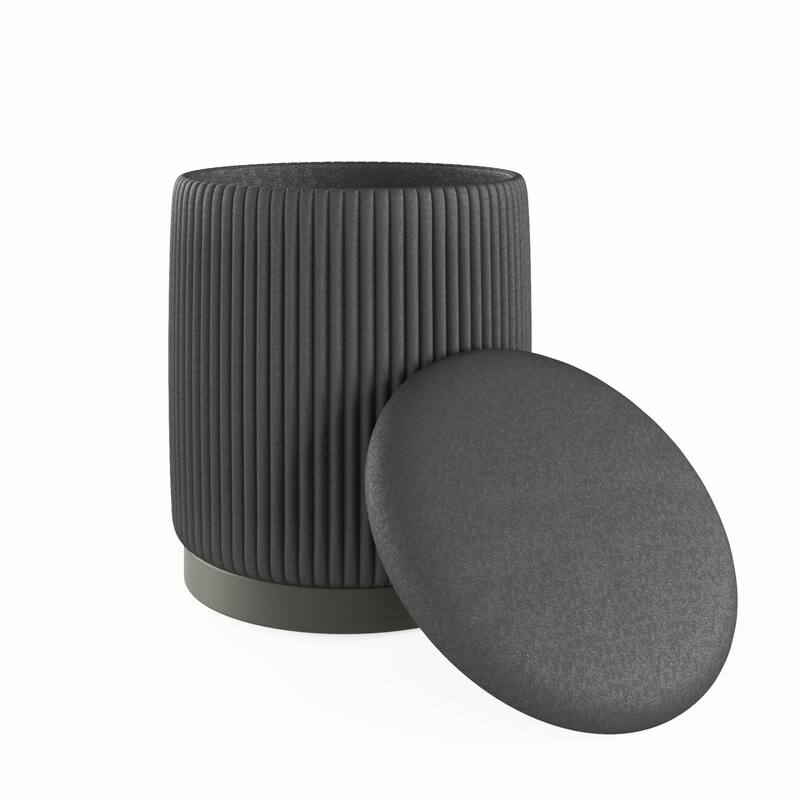 Round Ottoman Elegant Vanity Stool and Footrest for Bedroom, Makeup Desk, or Living Room