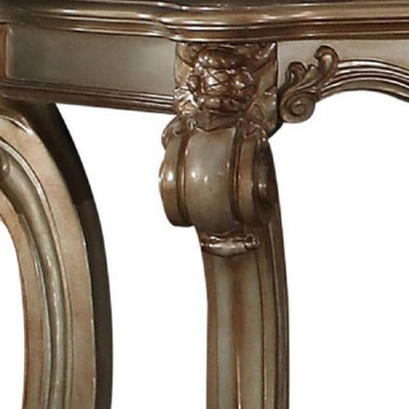 Wood Sofa Table with Bottom Shelf in Golden Brown