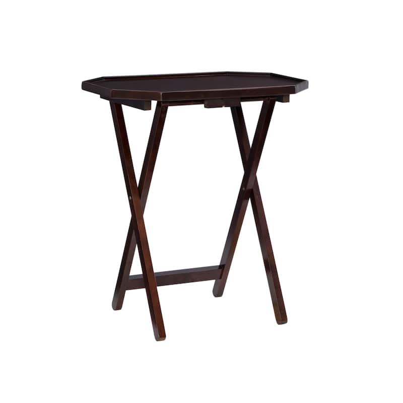 James Espresso 5-Piece Tray Table Set