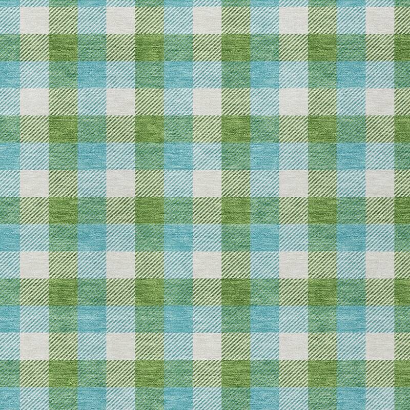 HomeRoots Plaid Transitional Rectangle Outdoor Rug