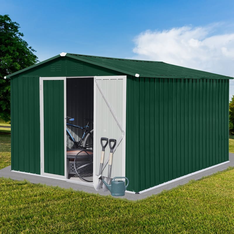 GDFStudio - Olivia Hayes Spacious and Durable Metal Garden Shed for Secure Outdoor Storage