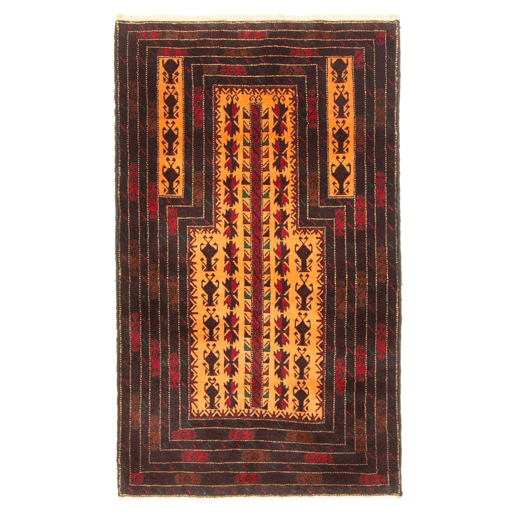 ECARPETGALLERY Hand-knotted Teimani Orange Wool Rug - 2'8 x 4'6