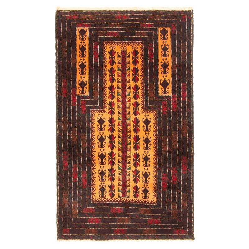 ECARPETGALLERY Hand-knotted Teimani Orange Wool Rug - 2'8 x 4'6