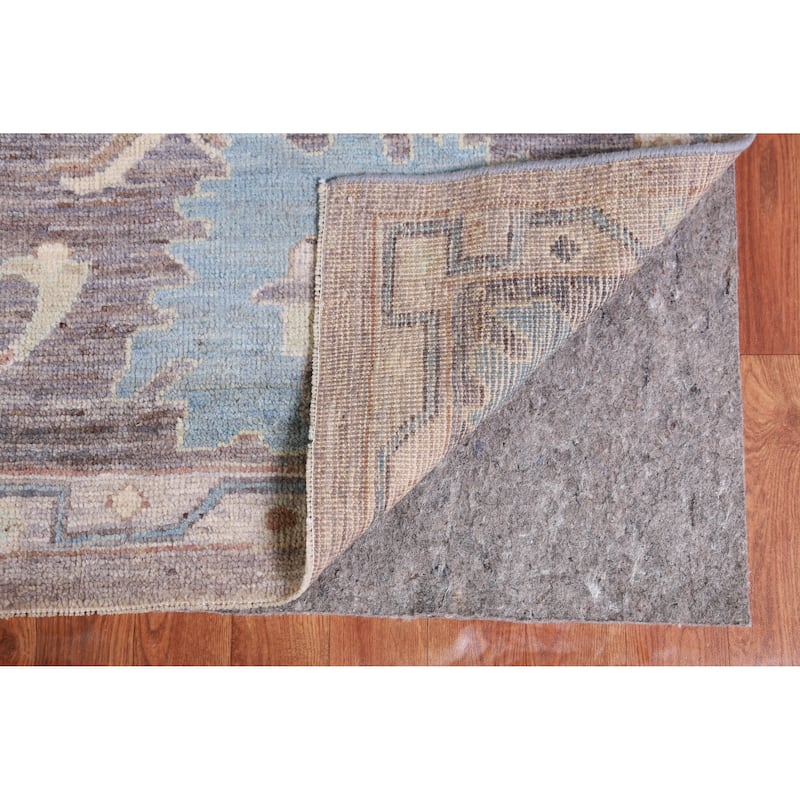Hand Knotted Oriental 100% Wool Carpet Transitional All-Over Greys & Charcoal Oushak Area Rug - 9' 9'' X 8' 1''