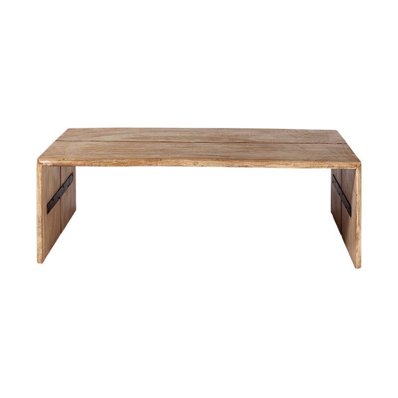 HomeRoots 48" Brown Solid Wood Coffee Table - 25