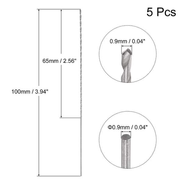 5 Pcs 1.2mm Mini Twist Drill Bits, HighSpeed Steel Extra Long Drill