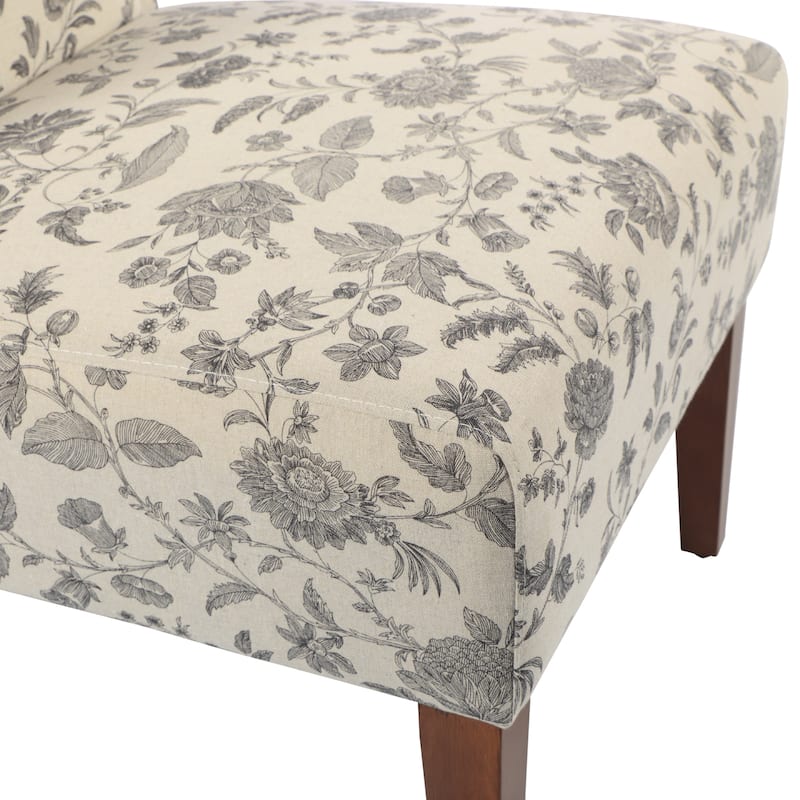 HOMCOM Upholstered Armless Accent Chair, Leisure Side Chair with Wingback