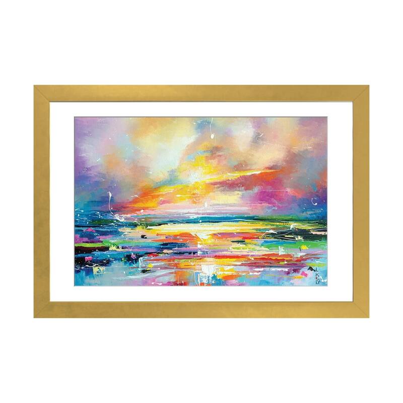iCanvas "Seasunset" by KuptsovaArt - Gold - 24x32x1