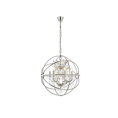 Somette Durham Collection Polished Nickel Gyro Pendant Lamp