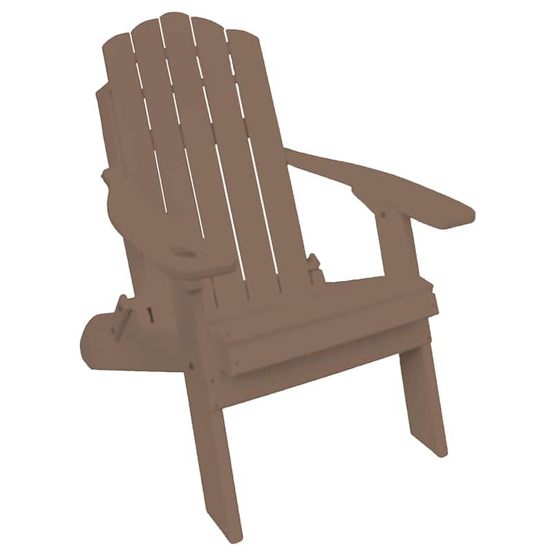 Country Classics Collection Poly Lumber Folding Adirondack Chair - Weathered Wood