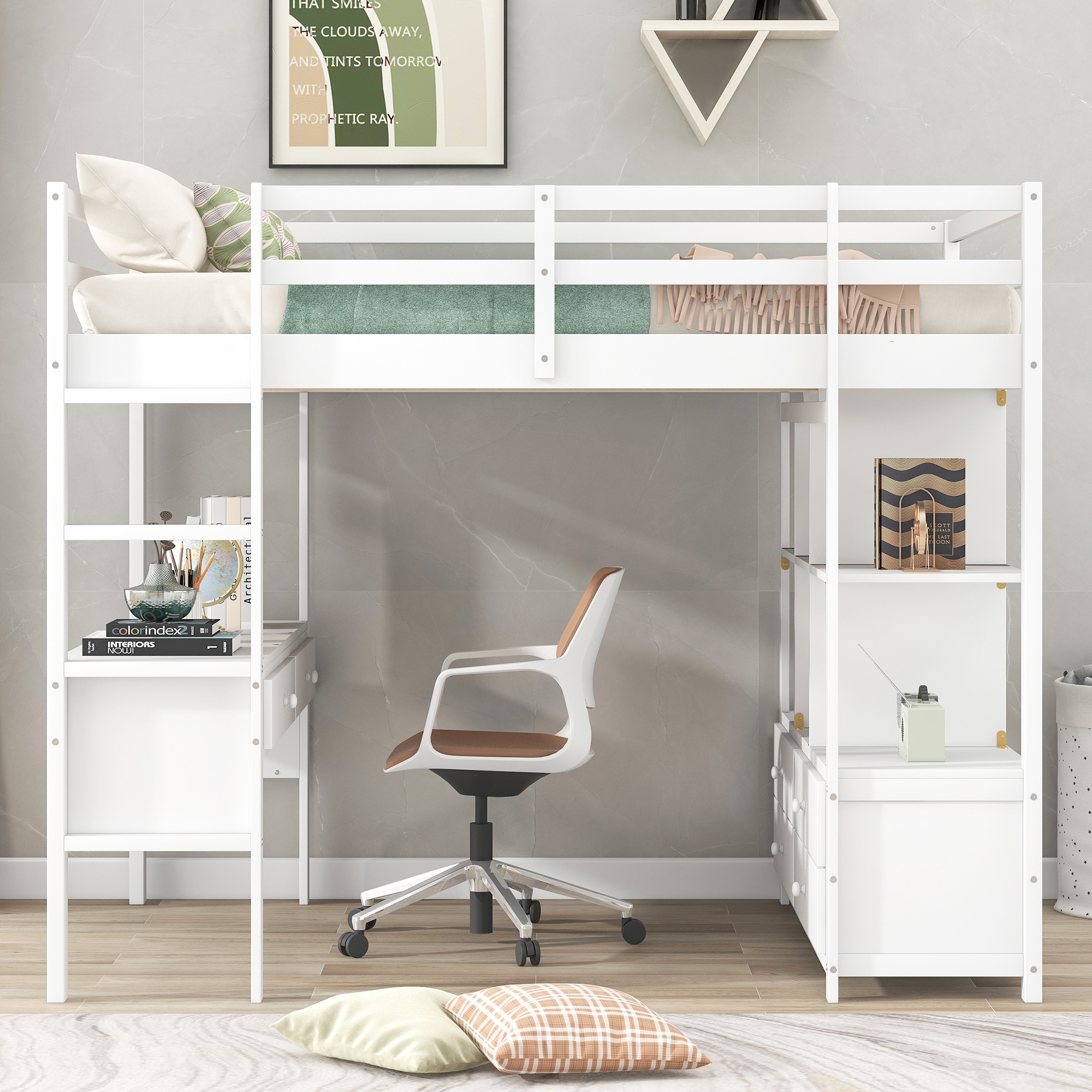 Bed with discount built in chair