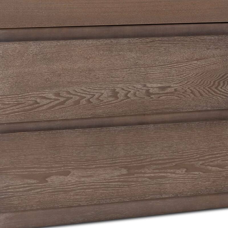 Twin Size Storage Bed with Drawers - Antique Oak Wood Bed Frame - 4 Drawer Bedroom Furniture