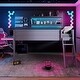 preview thumbnail 2 of 26, Low Loft Bed with Integrated Desk and LED Lights, Wood Gaming Loft Bed Frame with Angled Ladder, for Kids Girls Boys