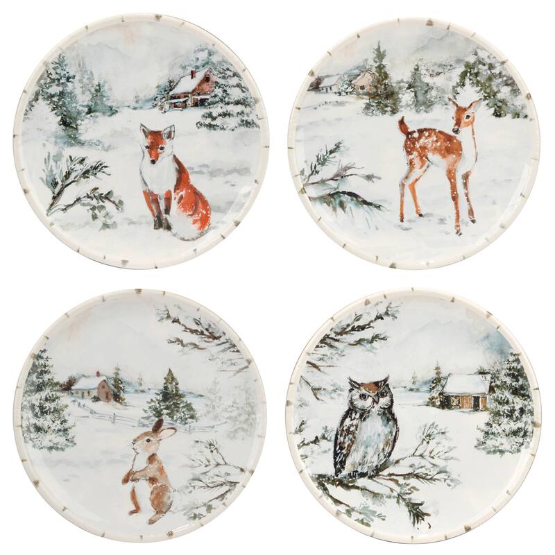 Certified International Winter Frost 8.5" Salad/Dessert Plates, Set of 4 - 8.5" Diameter x .75"