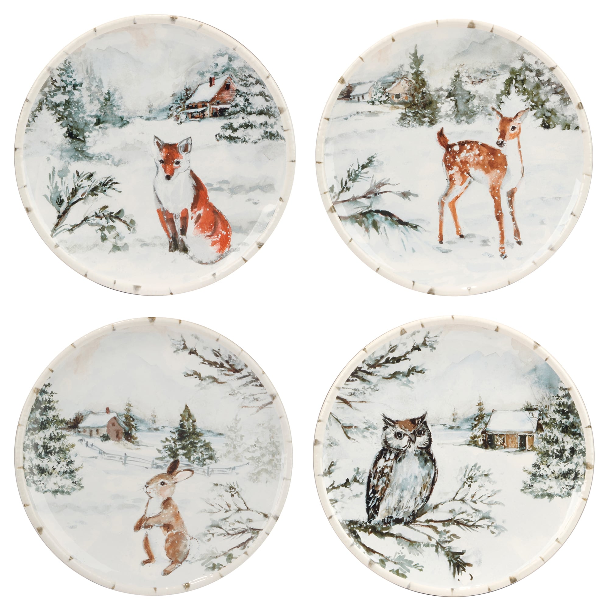Certified International Winter Frost 8.5" Salad/Dessert Plates, Set of 4 - 8.5" Diameter x .75"