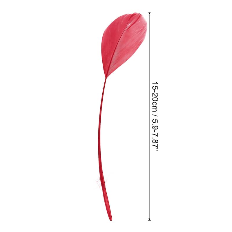 6-8 Inch Goose Feathers, 100 Pack Bulk Natural Feathers Style 4 - 6-8 Inch - Red