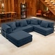 preview thumbnail 14 of 179, Jaxx Unsofa Modular Convertible Sectional Sofa with Fold Out King Sleeper Bed U-Shaped Sectional. - Corduroy Indigo Blue