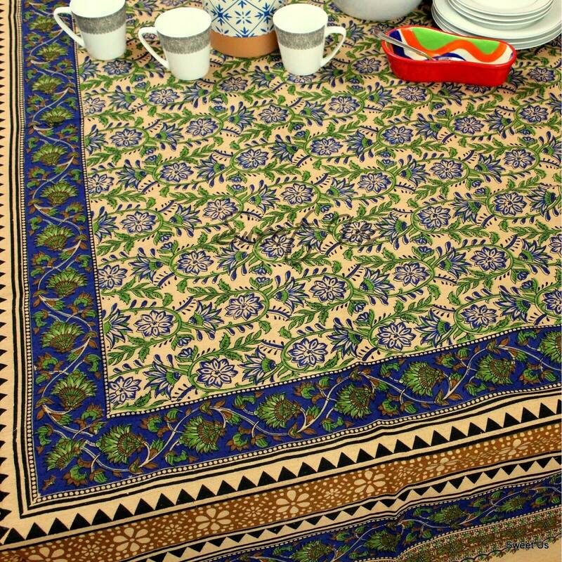 Cotton Blessed Floral Tablecloth Rectangle