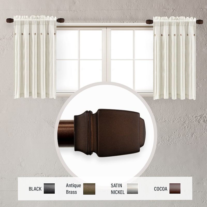 InStyleDesign Urpi 5/8 inch dia. Side Curtain Rod 12-20 inch long (Set of 2) - Cocoa